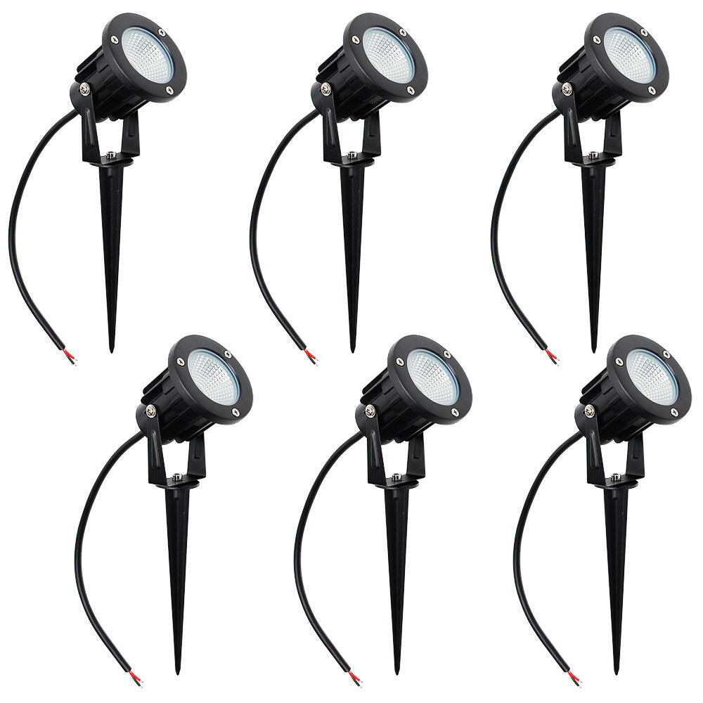 6 Pack 8W Warm White LED Landscape Lights 12V Waterproof Garden Pathway Lights Outdoor Spotlights