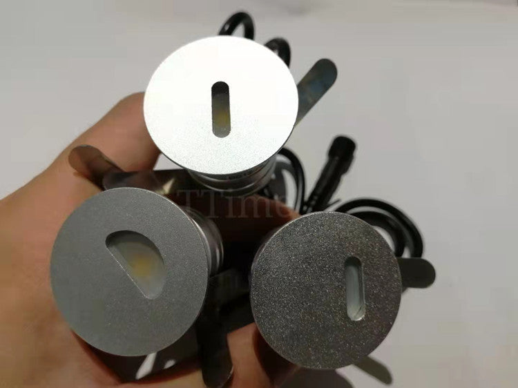 Lot de 8 spots LED encastrés étanches DC12-24 V 1 W IP67 avec lentilles A1/A2/A3 pour marches, escaliers et terrasses