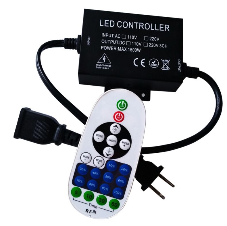 1500W RGB LED Controller | High-Voltage AC110V/220V | WiFi + APP + IR Remote | Aluminum Housing | For LED Rope & Strip Lights