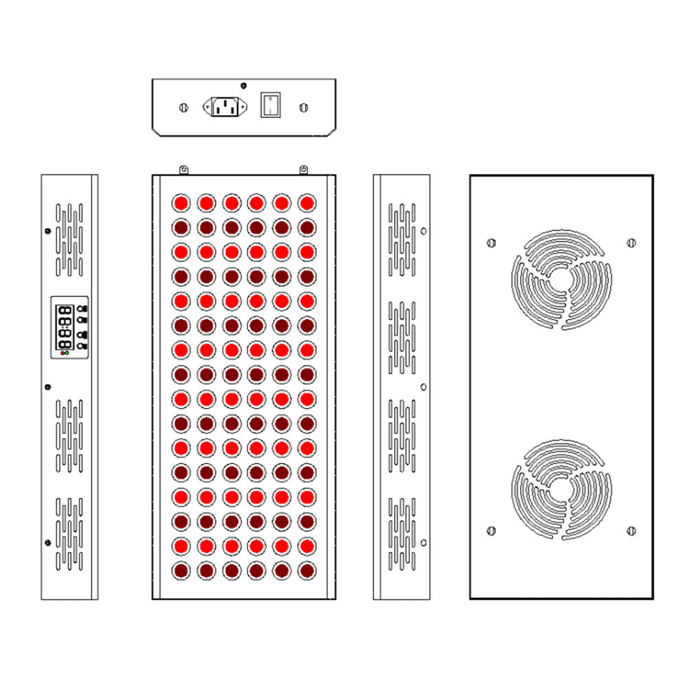 ALPRO500 Red LED Light Therapy Panel, 140W Deep Red 660nm & Near Infrared 850nm LED Light Therapy