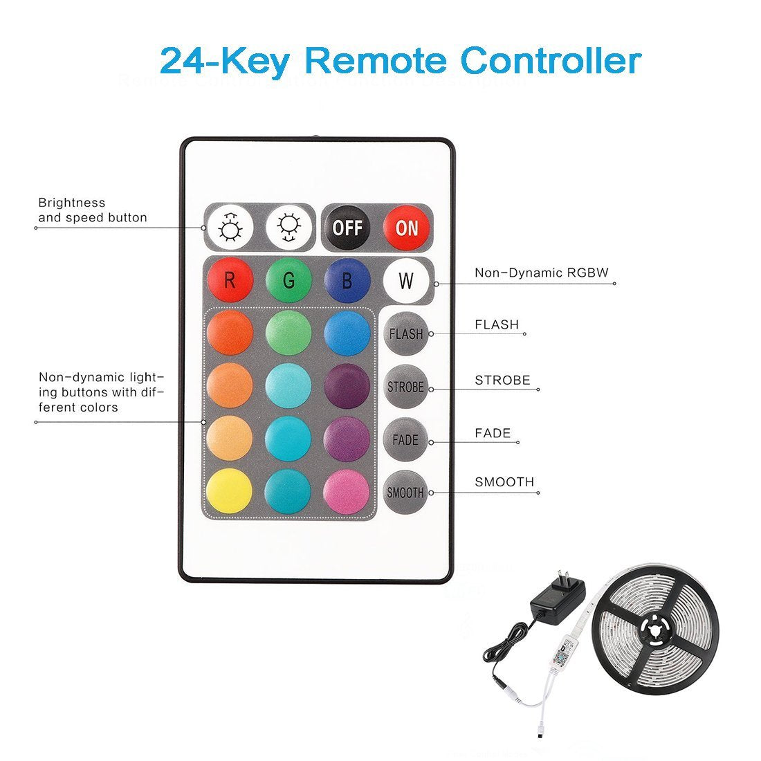 Kit de bande lumineuse LED RGB 300 LED SMD5050 de 5 m, synchronisation musicale, télécommande infrarouge, contrôle par application Wi-Fi, compatible Alexa