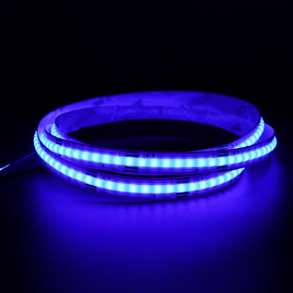 RGBCCT (5-in-1) FCOB LED Strip Light | 5m (16.4ft) Roll | RGB + Dual White (CCT) | 840 LEDs/m | 18W/m | 24V DC | 12mm Wide | Flexible Dimmable Ribbon (Strip or Complete Kit)