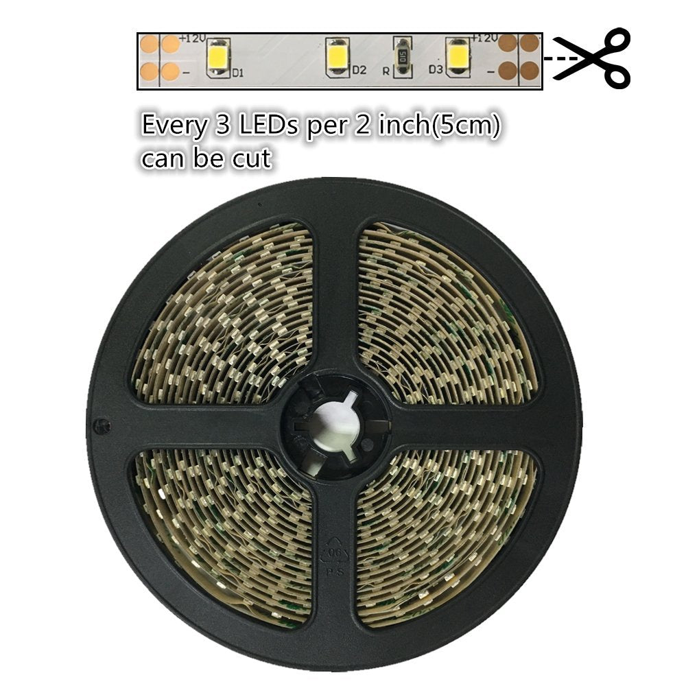 High CRI 90 LED Strips,  Flexible 5M LED Strips, SMD2835-300 60 LEDs Per Meter 8mm Wide Tape