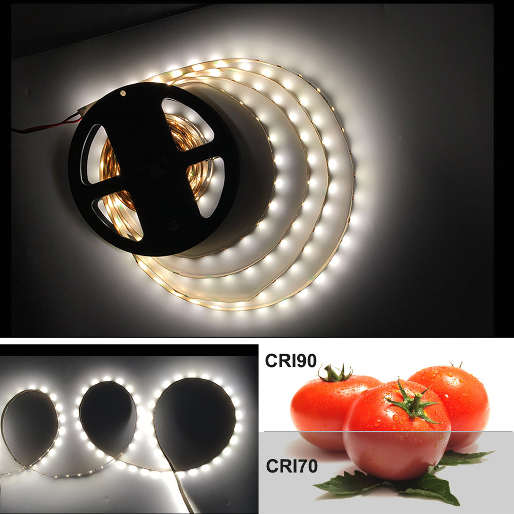 High CRI 90 LED Strips,  Flexible 5M LED Strips, SMD2835-300 60 LEDs Per Meter 8mm Wide Tape