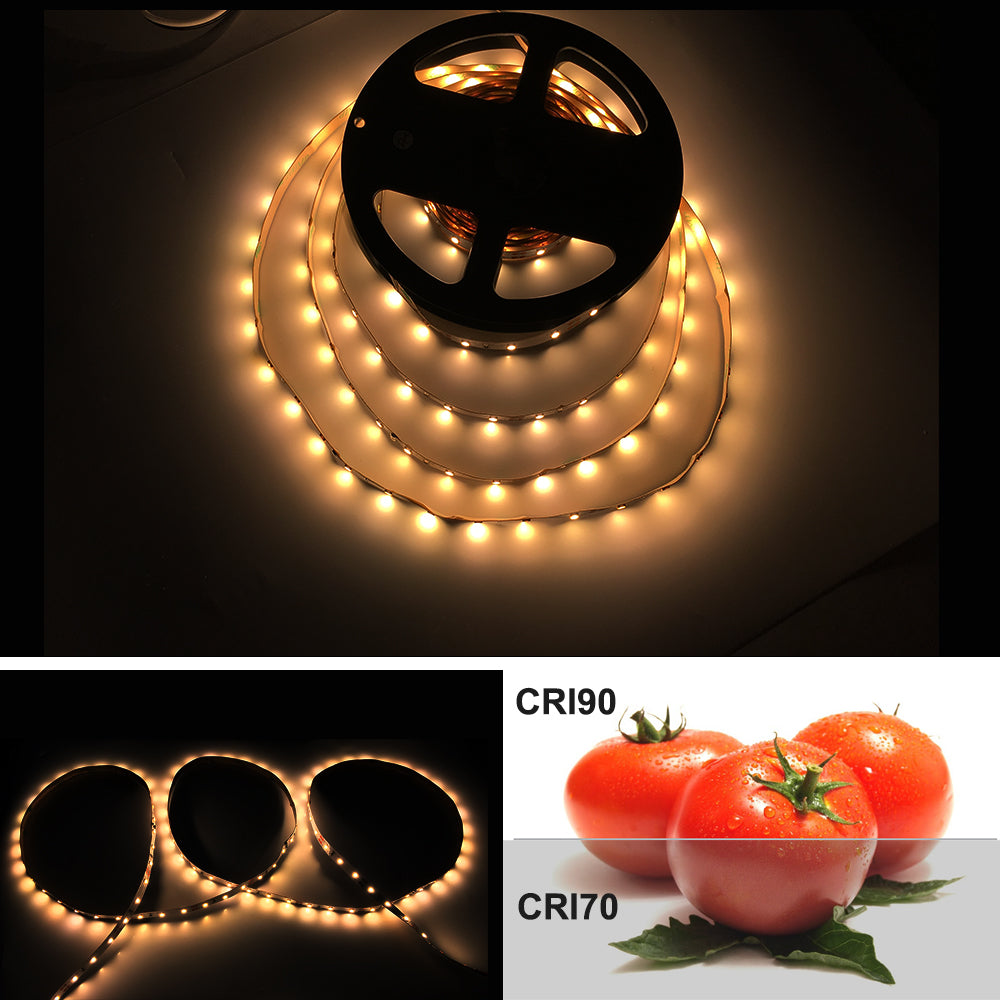High CRI 90 LED Strips,  Flexible 5M LED Strips, SMD2835-300 60 LEDs Per Meter 8mm Wide Tape