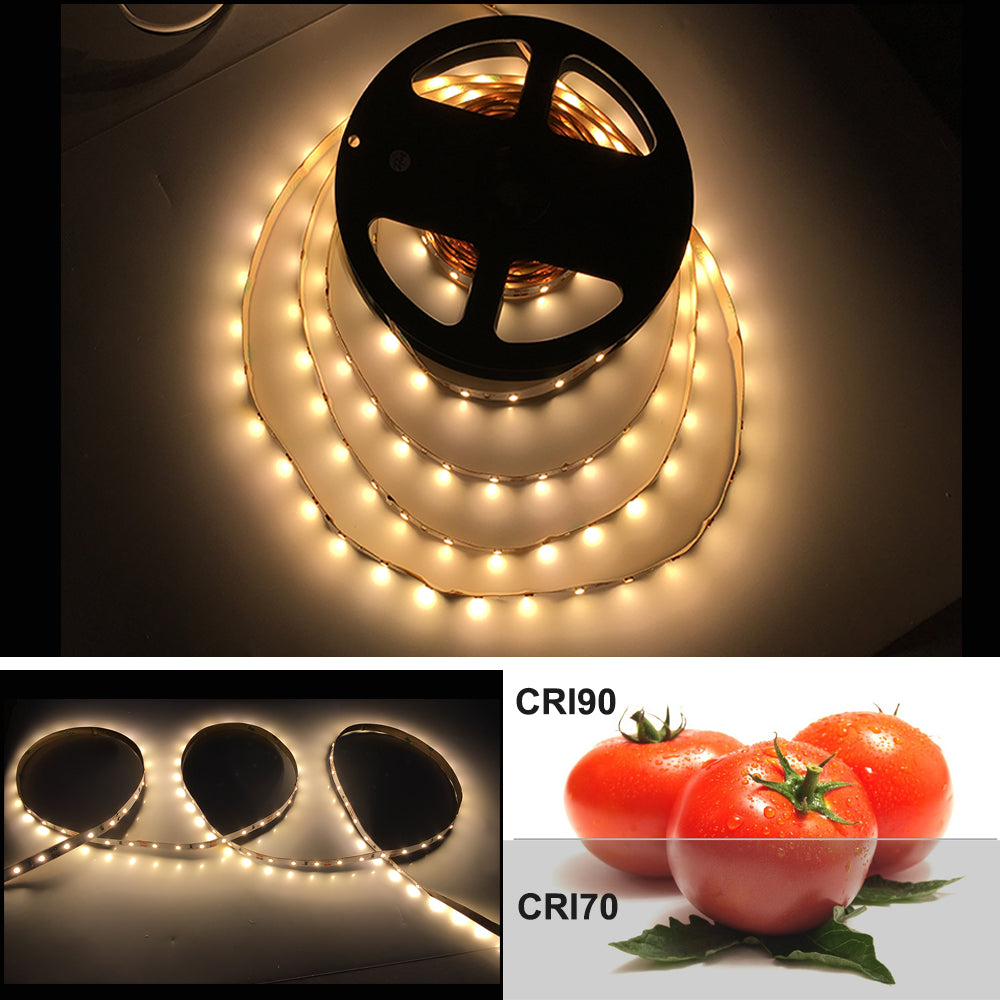 High CRI 90 LED Strips,  Flexible 5M LED Strips, SMD2835-300 60 LEDs Per Meter 8mm Wide Tape