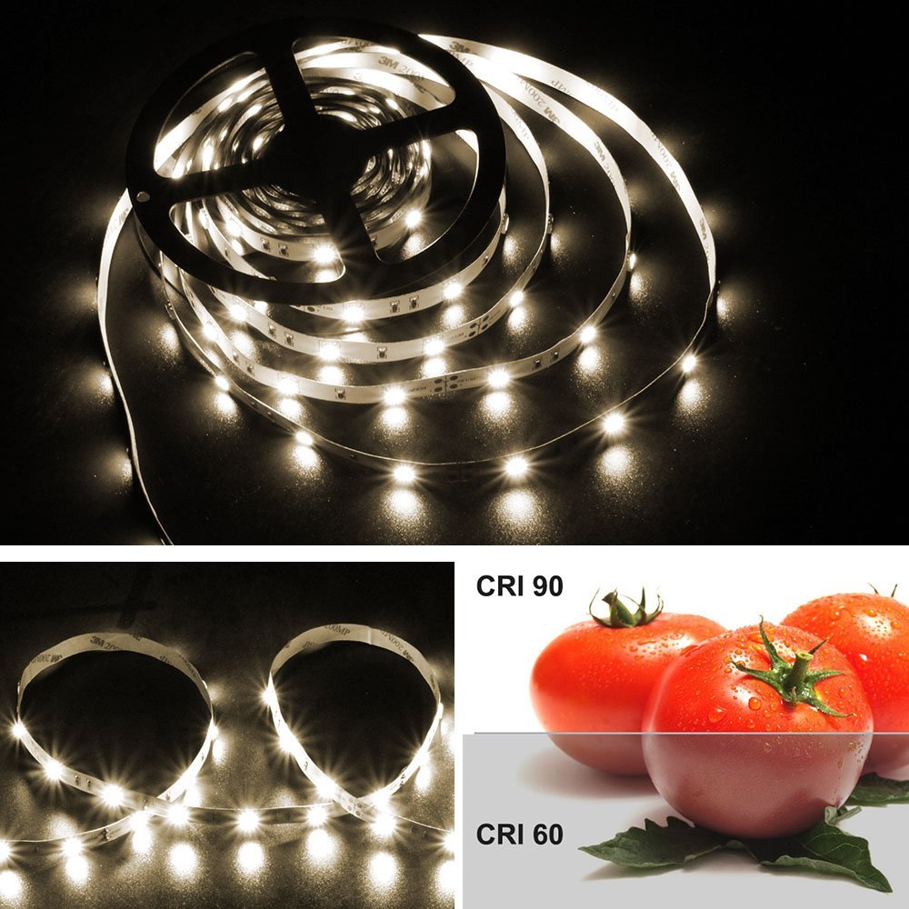 High CRI 90 LED strip, 5Meter Roll SMD5050-150 30 LEDs 450lm Per Meter 12V LED Strip Light,10mm Wide Tape