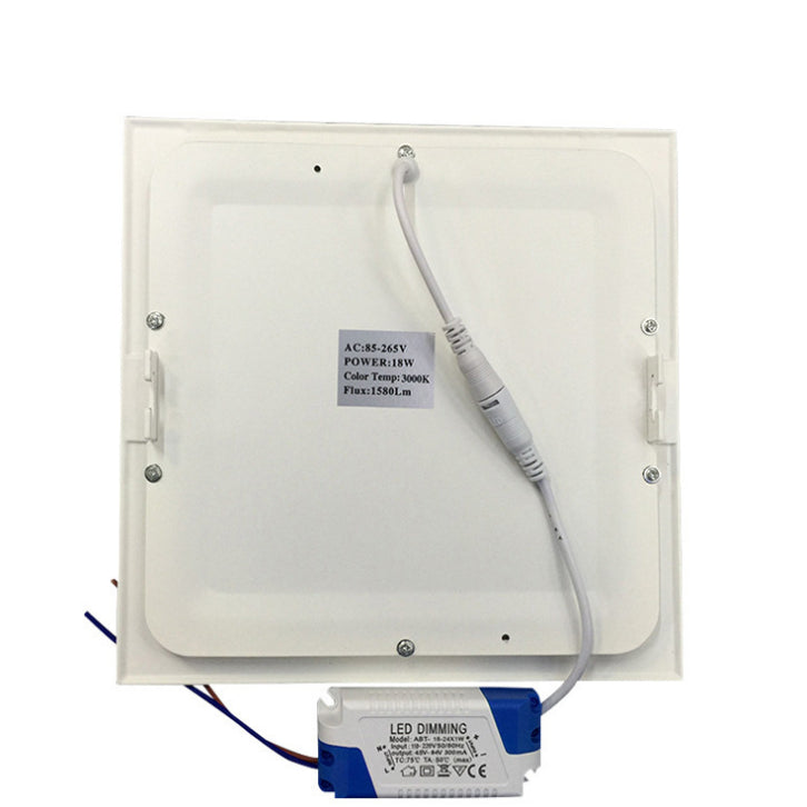 Panneau LED blanc à finition carrée de 10 mm d'épaisseur, encastré au plafond, 100-240 V CA