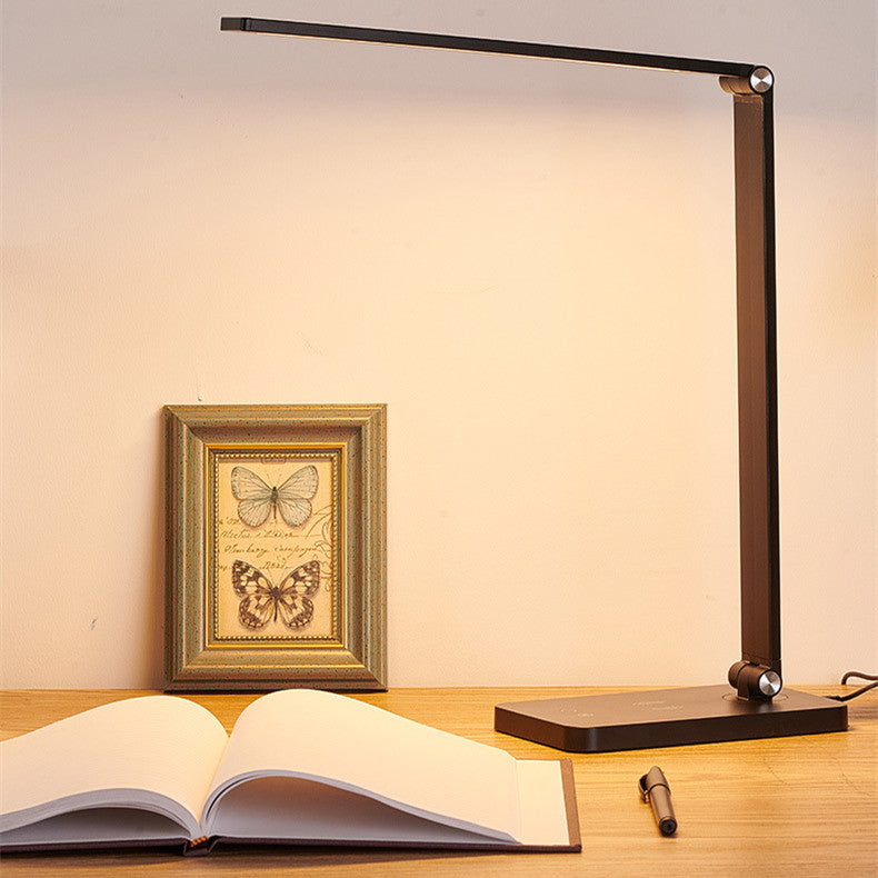 Lampe de bureau LED avec chargeurs sans fil et port de charge USB pour la maison et le bureau, lampe de bureau avec minuterie pour la lecture, les études et les travaux manuels