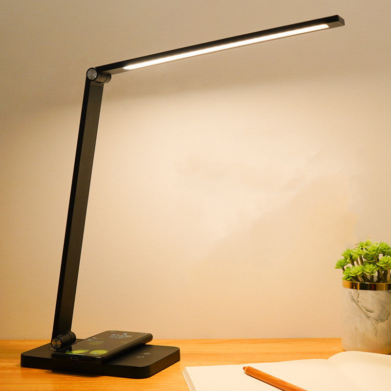Lampe de bureau LED avec chargeurs sans fil et port de charge USB pour la maison et le bureau, lampe de bureau avec minuterie pour la lecture, les études et les travaux manuels