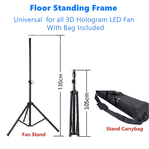 F Series Stand & Mount Options for 3D Hologram Fan | Floor Stand / Ceiling Mount (No Housing) | Compatible with F Series ≤100cm(39.4inch) | Black Finish