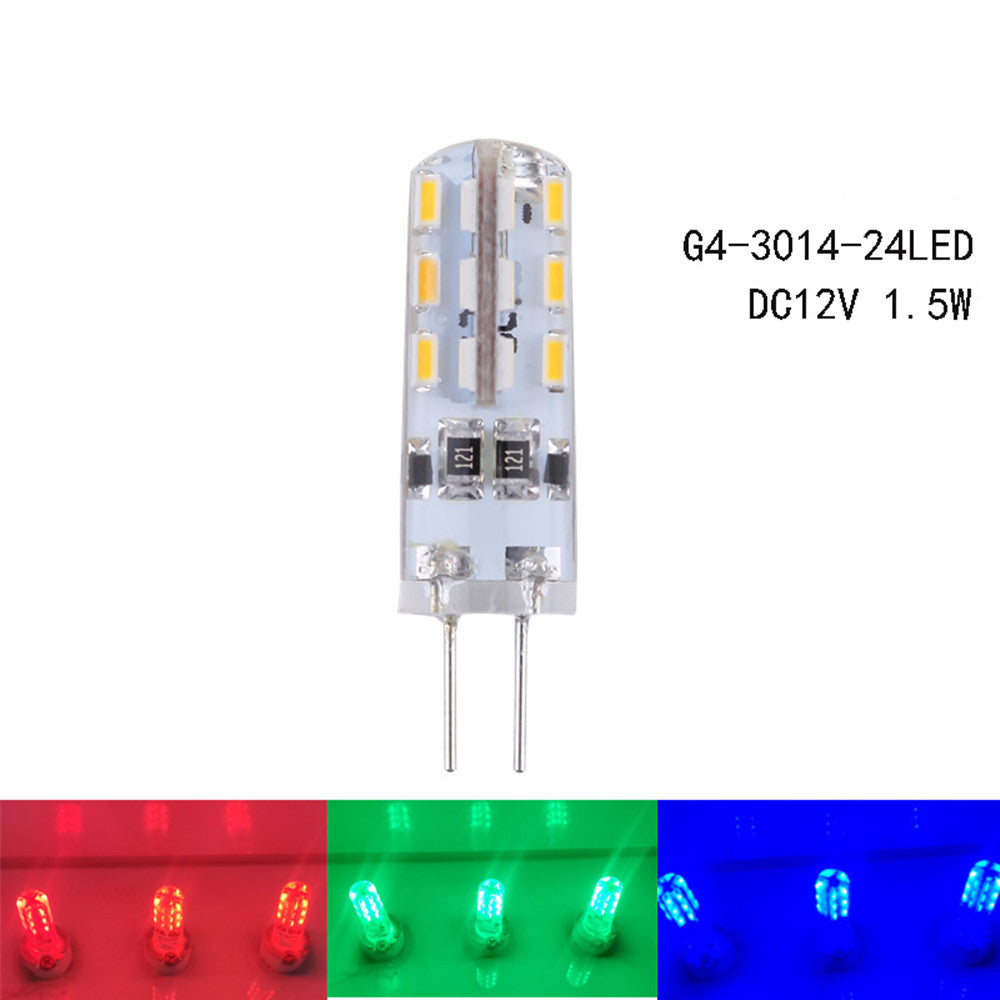 Lot de 10 ampoules LED G4 à encapsulation silicone à deux broches, 12 V, 1,5 W, SMD3014, 24 LED, équivalent halogène 10 W