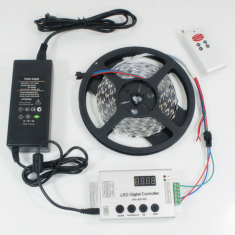 Bande lumineuse LED adressable Dream Color TM1914, 12 V CC, 5 m, 5050 pixels RVB, 60 LED par mètre