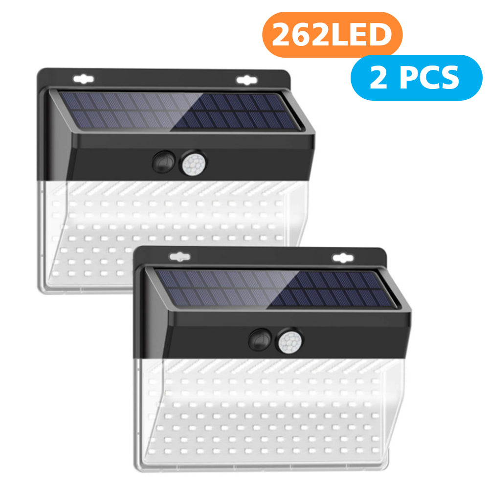 2 Pack Solar Lights Outdoor 262 LEDs Wireless Waterproof Security Solar Motion Sensor Wall Lights