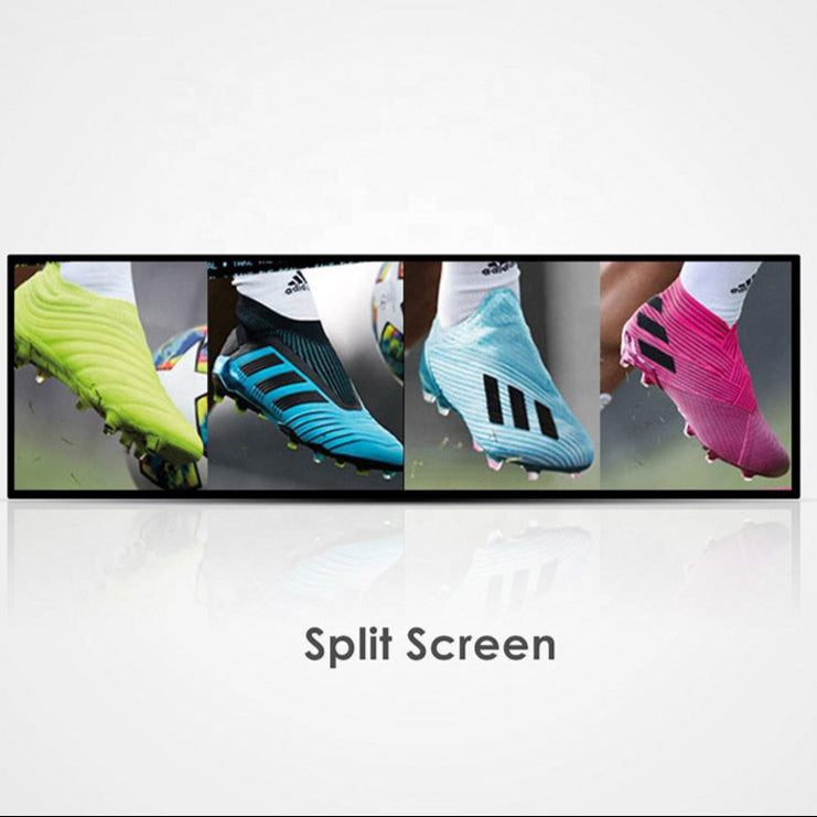 56,6 Zoll (1431 × 160 mm sichtbar) kommerzielles Android-Stretched-LCD-Balkendisplay | Ultrabreiter Regalbildschirm | Cloud / USB / Mobile App