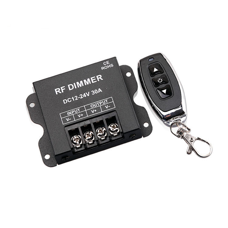 Single Color LED Strip Controller – DC12V-24V  30A | High Power RF Remote LED Dimmer Controller | For 5050/3528 LED Strips
