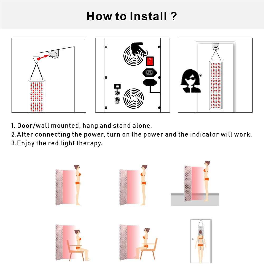 ALPRO500 Red LED Light Therapy Panel, 140W Deep Red 660nm & Near Infrared 850nm LED Light Therapy