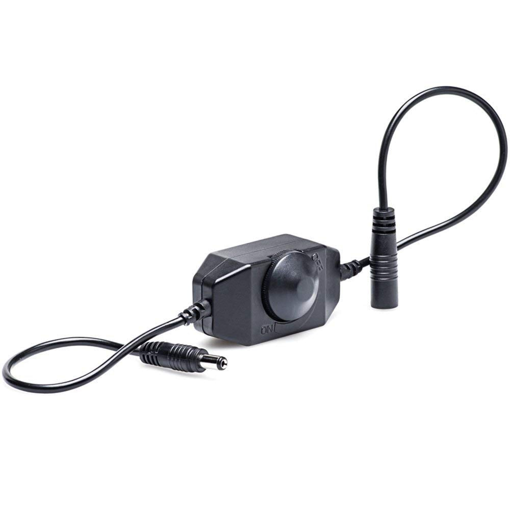 Variateur LED monochrome – 12 V-24 V CC 6 A | Contrôleur variateur LED à commutateur rotatif | Noir/blanc | Pour bandes LED