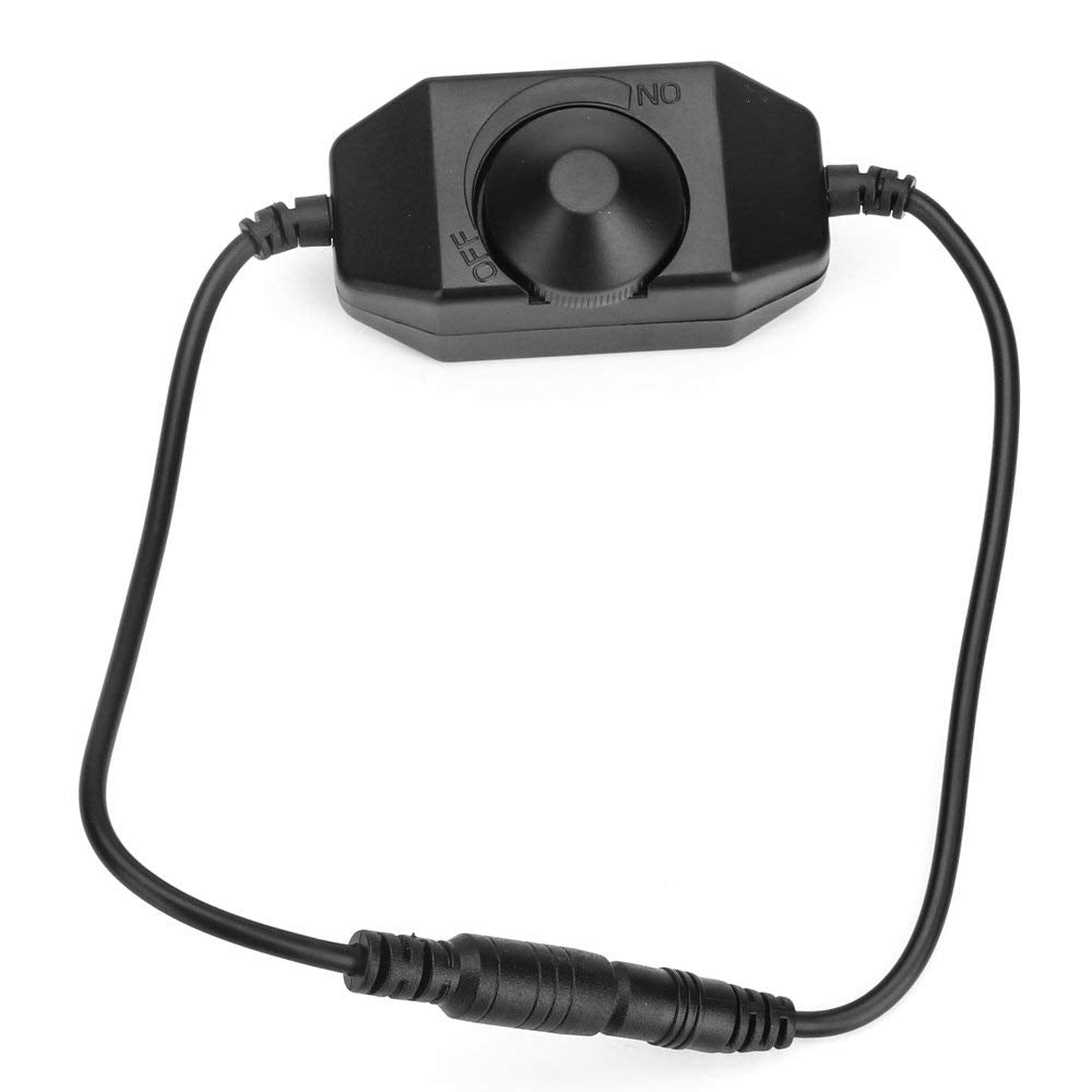 Variateur LED monochrome – 12 V-24 V CC 6 A | Contrôleur variateur LED à commutateur rotatif | Noir/blanc | Pour bandes LED