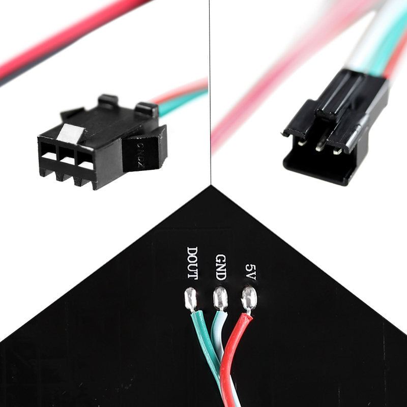 Écran matriciel LED WS2812B, panneau LED flexible numérique SMD5050 RVB, adressable individuellement, Full Dream Color, DC5V