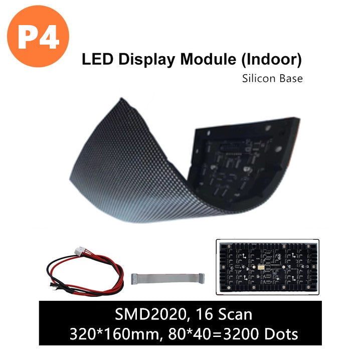 IF-3S Series Indoor Flexible LED Module – P4 | 320×160mm | SMD | Soft Back Shell with Magnet | 600nits