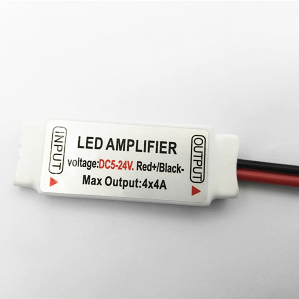 Amplificateur pour bandes LED RVB/RGBW – 12 V-24 V CC | Options standard/mini | 4 canaux RVB/RGBW | Pour bandes LED