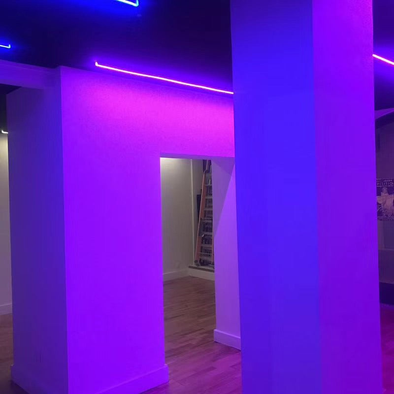 RGB Addressable Neon LED Strip Light | WS2812 SMD5050 60LEDs/M | 16×16mm Flexible Silicone Neon Rope | IP67 Waterproof | Top-Bend & Side-Bend Options | 5M Roll Kit with Power Adapter & Controller