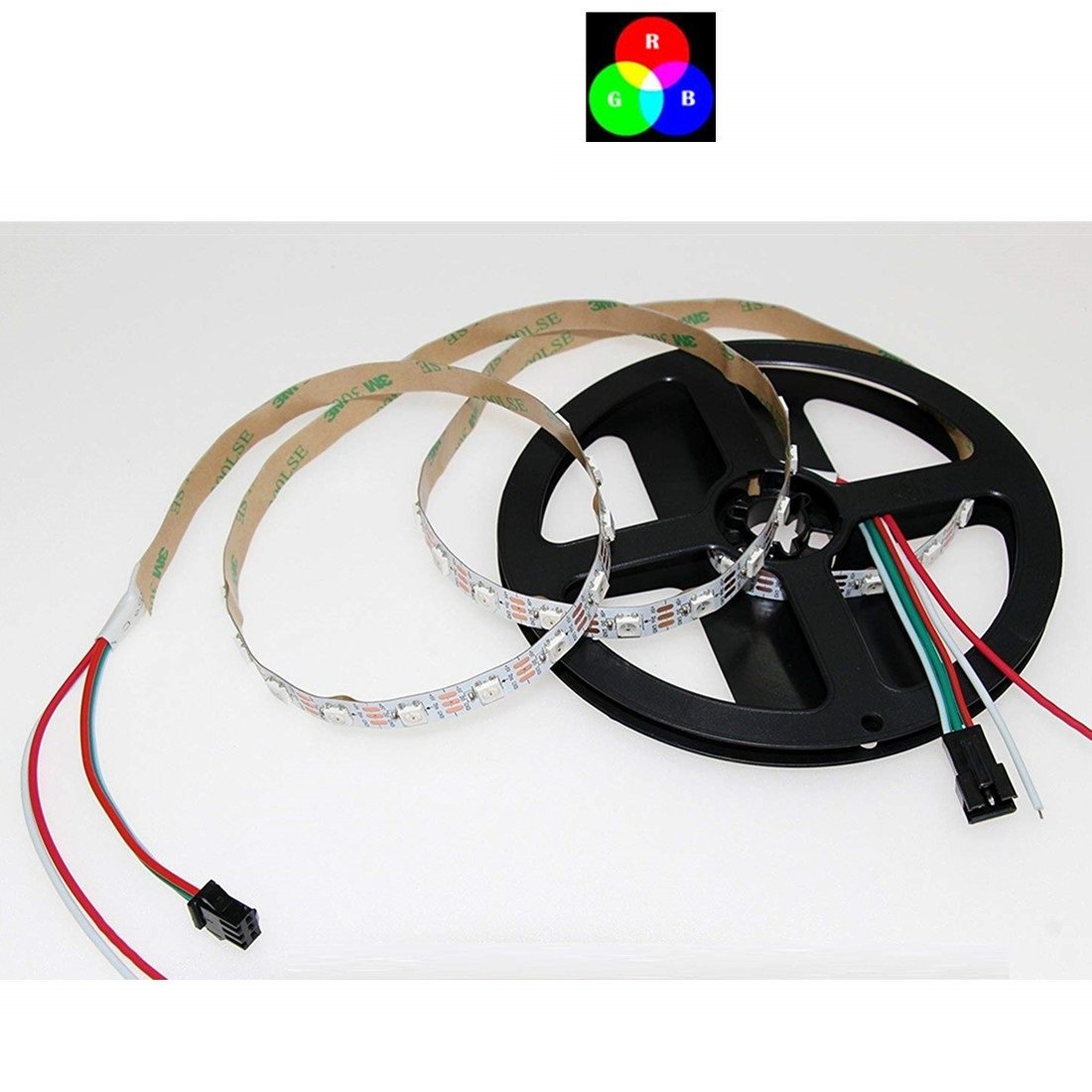 Bande lumineuse LED adressable individuellement, DC 5 V SK6812, 5050 RGB, 500 cm, 60 LED/mètre, ruban flexible, PCB blanc