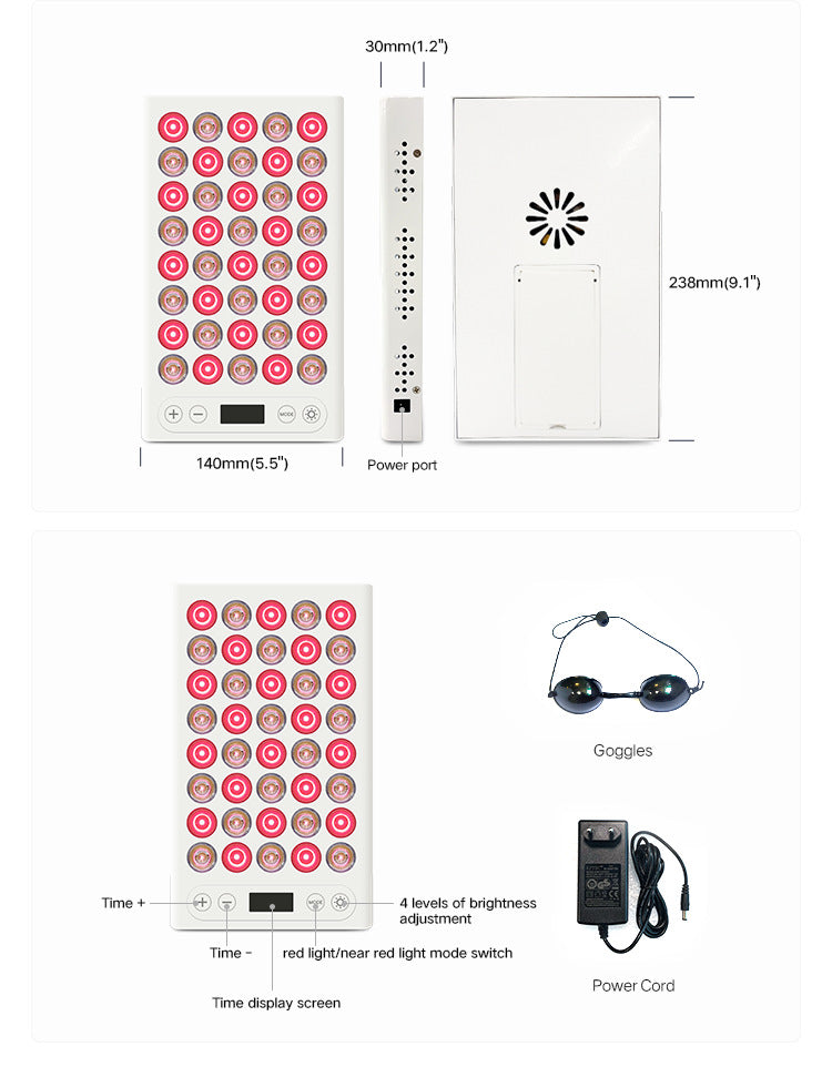 WT50 50W Red LED Light Therapy Panel, Deep Red 660nm & Near Infrared 850nm LED Light Therapy