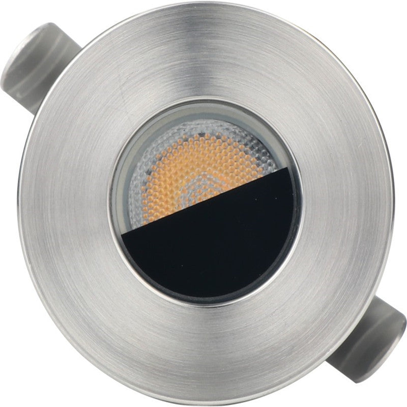 8pcs Pack 1W/3W DC12-24V IP67 LED Step Light Stainless Steel Inground LED Light with Anti-glare Half Moon Brushed Lens