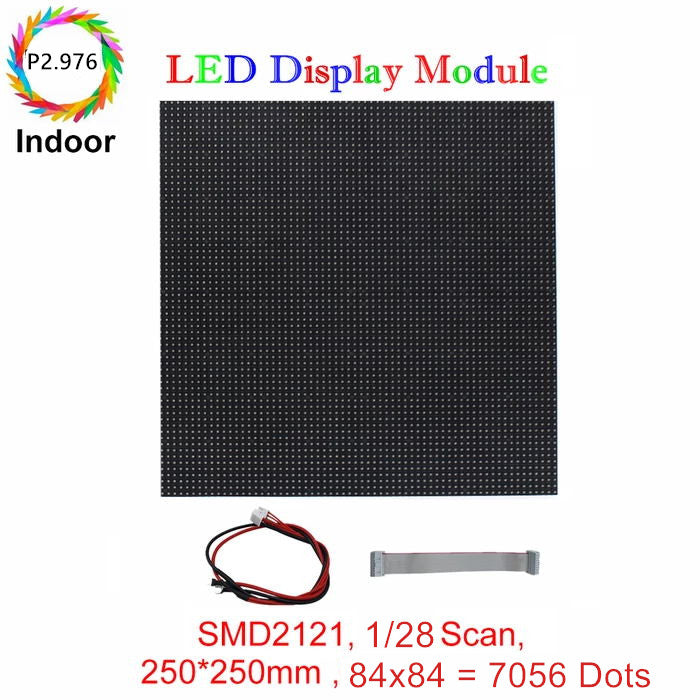 Module LED M-ID2.9 P2.976 Rental Series, dalle d'affichage LED 250 x 250 mm, pas de pixel 2,976 mm, 7 056 points, balayage 1/28, 800 nits, pour affichage intérieur.