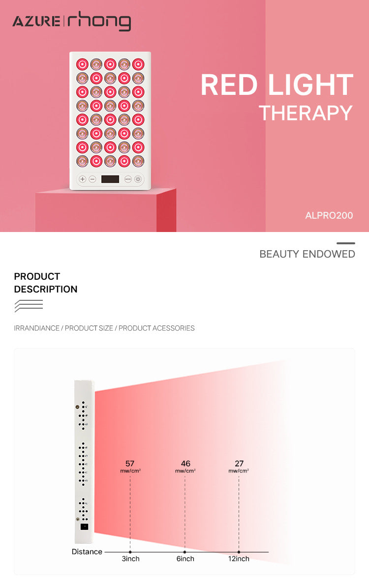 WS50 50W Red LED Light Therapy Panel, Deep Red 660nm & Near Infrared 850nm LED Light Therapy