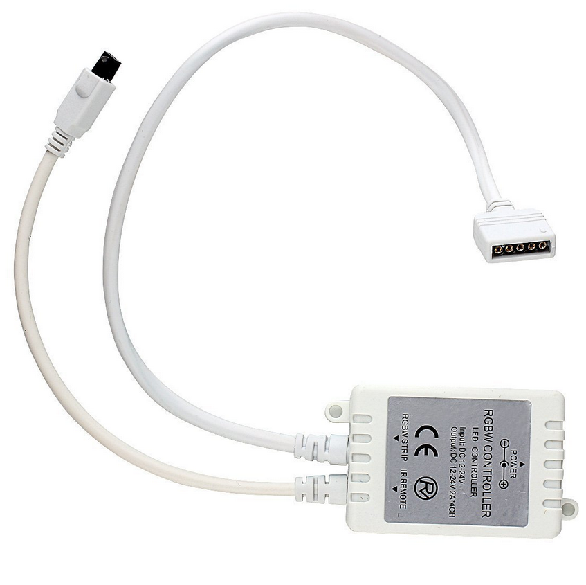 Dual White LED Strip Controller – DC12V–24V | 24-Key IR Remote | Color Temperature Adjustable | For Tunable White LED Strips