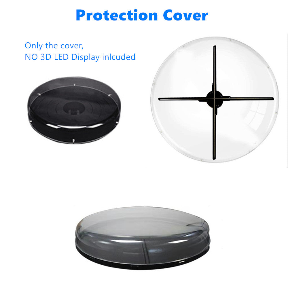 Custom Protective Cover / Housing for 3D Hologram Fan | Transparent or Black Background | Fits Any Size up to 200cm | Get a Quote