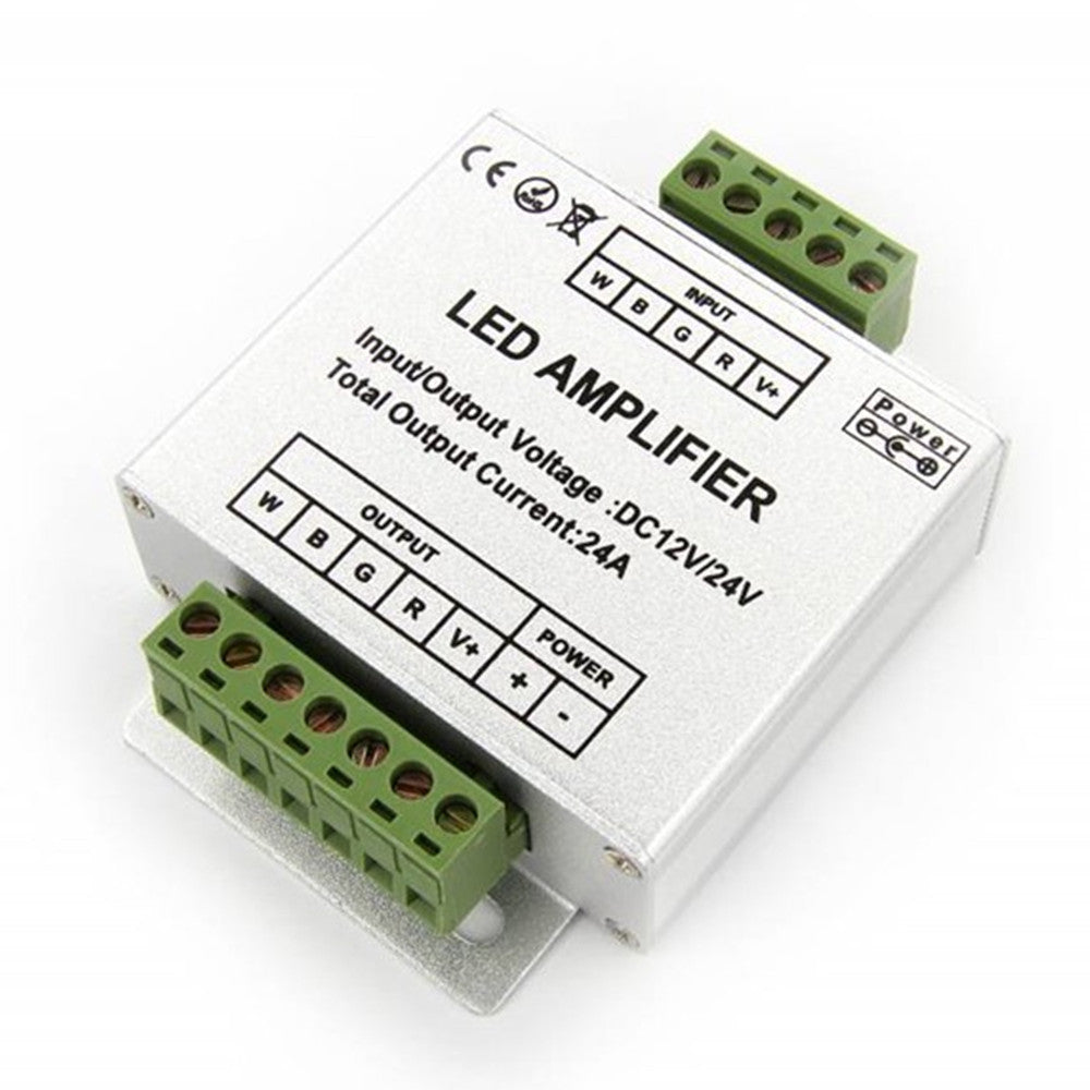 RGBW/RGBWW LED Strip Amplifier – DC12V-24V | 4-Channel LED Signal Repeater / Power Amplifier | For LED Strips