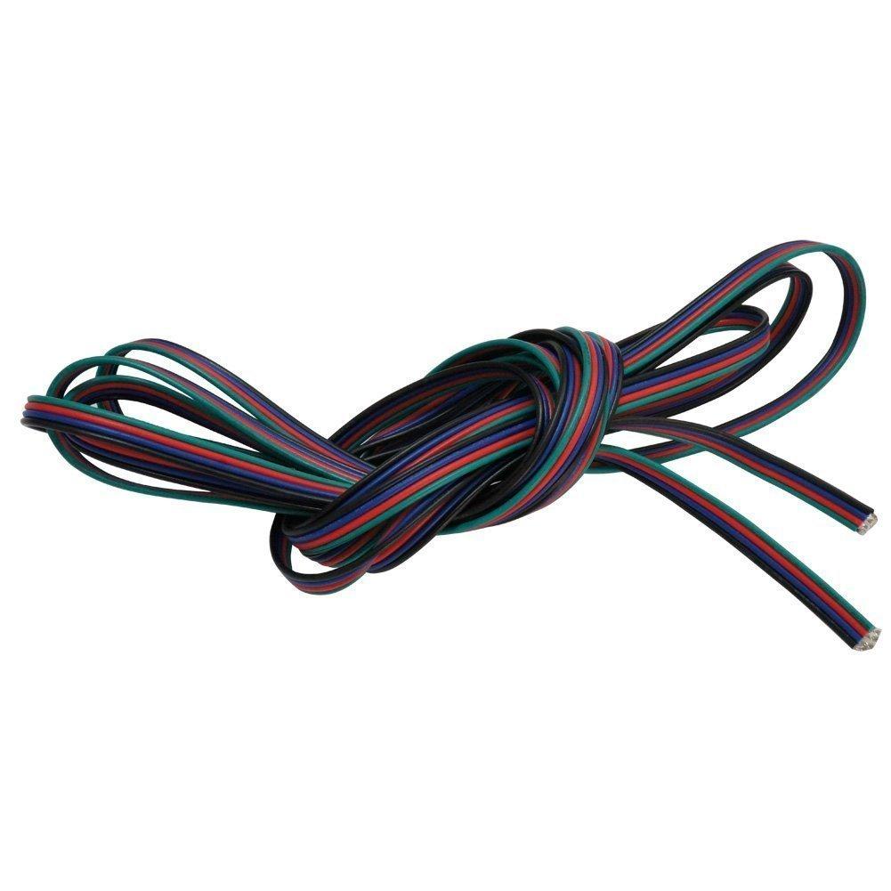22Guage RGB LED Strip Extension Cable 20m/50m 4pin 4Color Stand Wire Bonded Flat Cable for SMD5050 3528 RGB Color