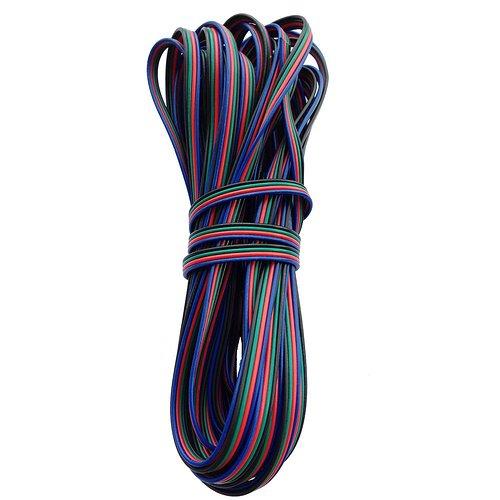 22Guage RGB LED Strip Extension Cable 20m/50m 4pin 4Color Stand Wire Bonded Flat Cable for SMD5050 3528 RGB Color