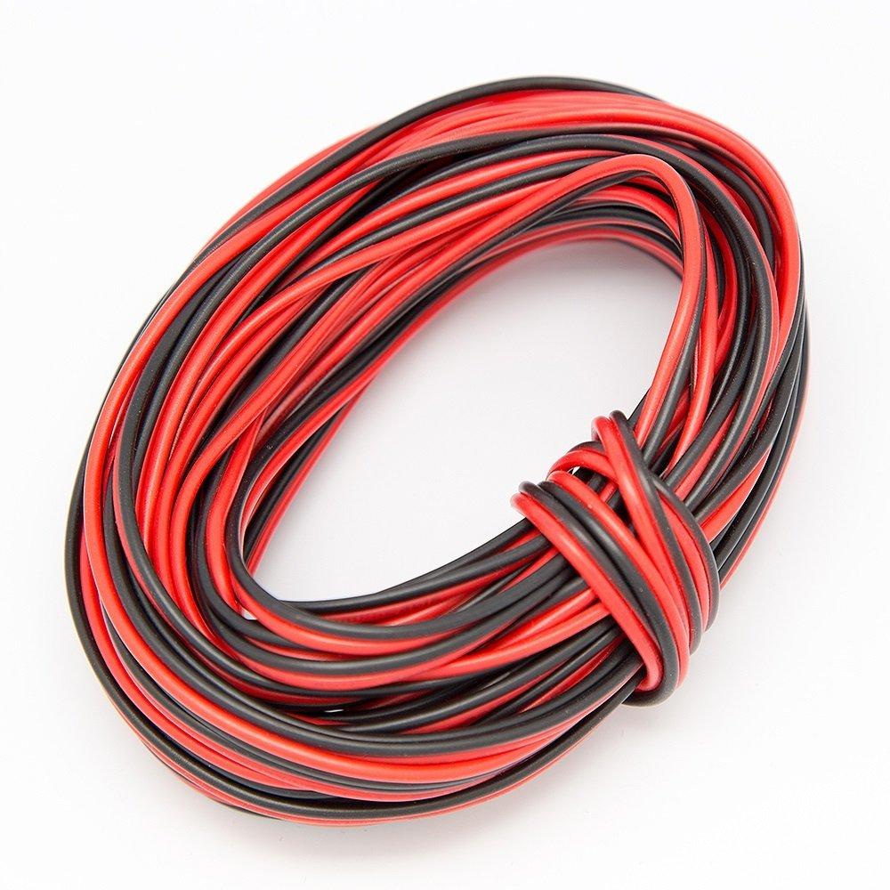 22Guage Red&Black LED Strip Extension Cable 20m/50m 2pin 2 Color Stand Wire Bonded Flat Cable for SMD5050 3528 5630 2538 Single Color