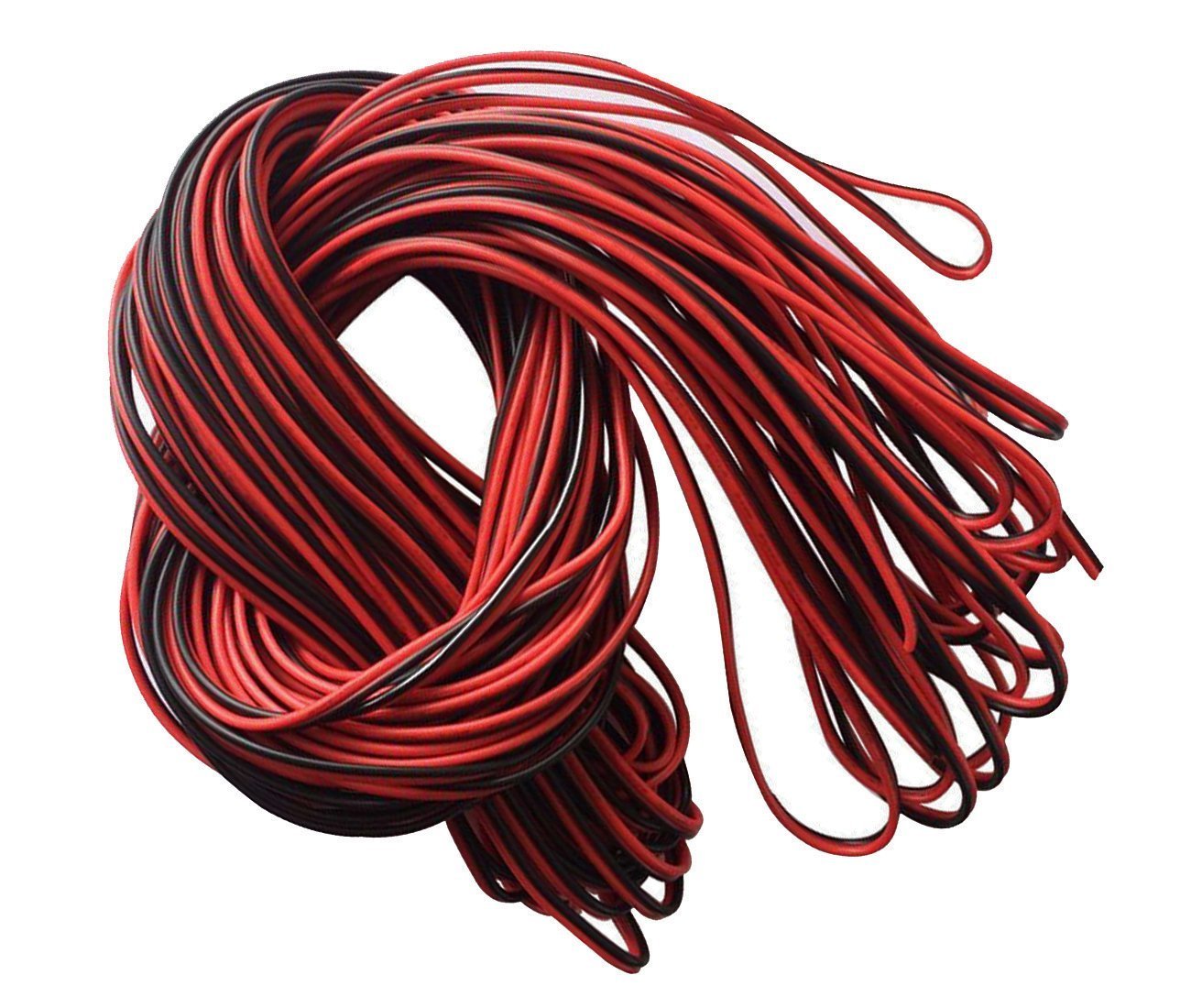 22Guage Red&Black LED Strip Extension Cable 20m/50m 2pin 2 Color Stand Wire Bonded Flat Cable for SMD5050 3528 5630 2538 Single Color