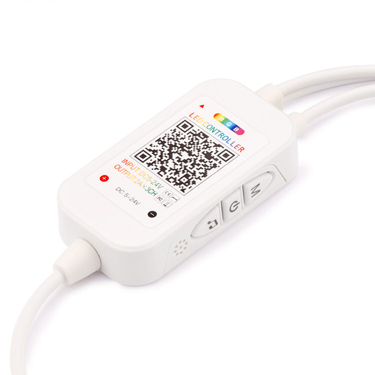 Contrôleur LED RGB Bluetooth ELK6ARGB – DC5V-24V | Double sortie | Application sans fil + télécommande | Pour bandes LED RGB