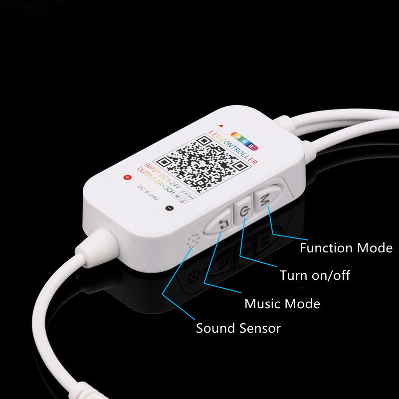 Contrôleur LED RGB Bluetooth ELK6ARGB – DC5V-24V | Double sortie | Application sans fil + télécommande | Pour bandes LED RGB