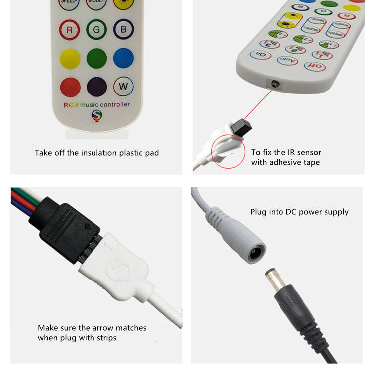 Contrôleur LED RGB Bluetooth ELK6ARGB – DC5V-24V | Double sortie | Application sans fil + télécommande | Pour bandes LED RGB