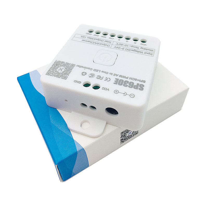 Contrôleur LED tout-en-un SP630E SPI + 5 canaux PWW, contrôleur de musique Bluetooth pour bandes LED et lumières LED, contrôle par application iOS/Android