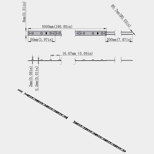 365–370nm SMD2835 UV LED Strip Light – 16.4FT / 5M | 60 / 120 / 240 LEDs/m | DC12V | Non-Waterproof / IP67 Waterproof | Not Include Power Supply | For Curing, Fluorescence & Currency Validation