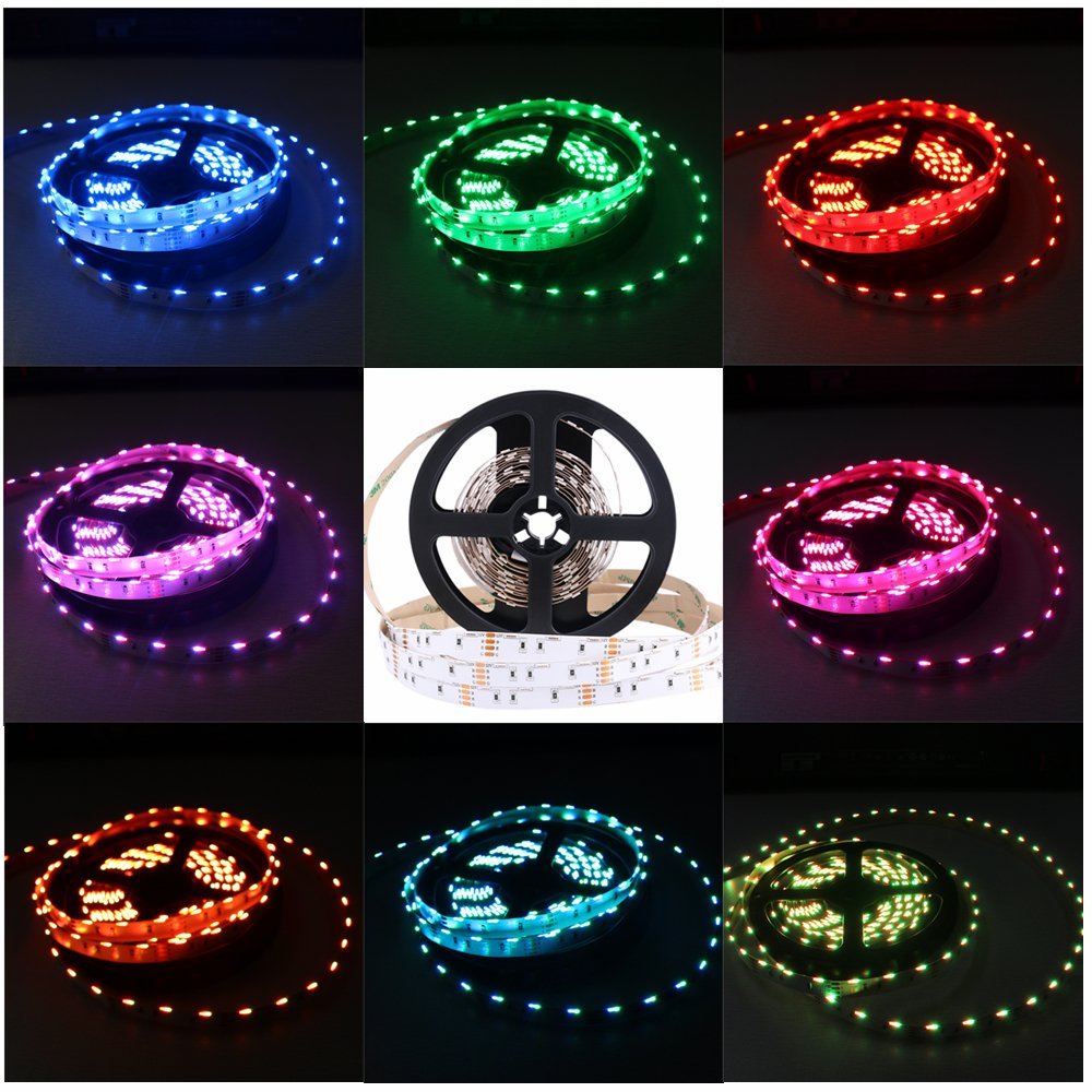 SMD020 seitlich emittierende RGB-Farbwechsel-LED-Streifenlichter, 16,4 FT/5 M 60 LEDs pro Meter LED-Band