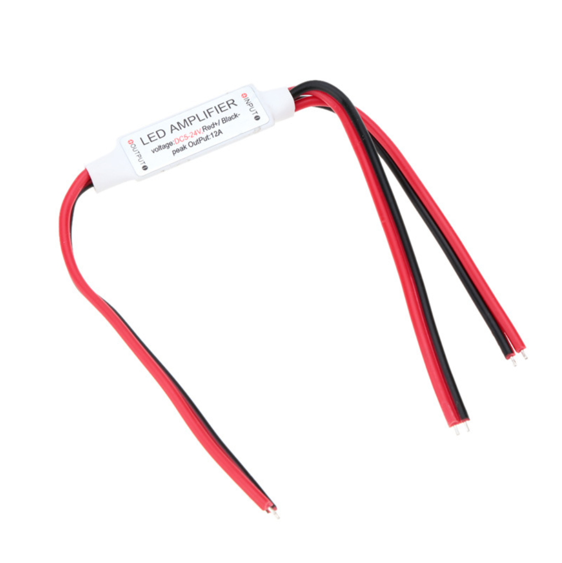 Mini variateur LED monochrome – 12 V-24 V CC 12 A | Variateur LED en ligne à bouton-poussoir | Pour bandes LED