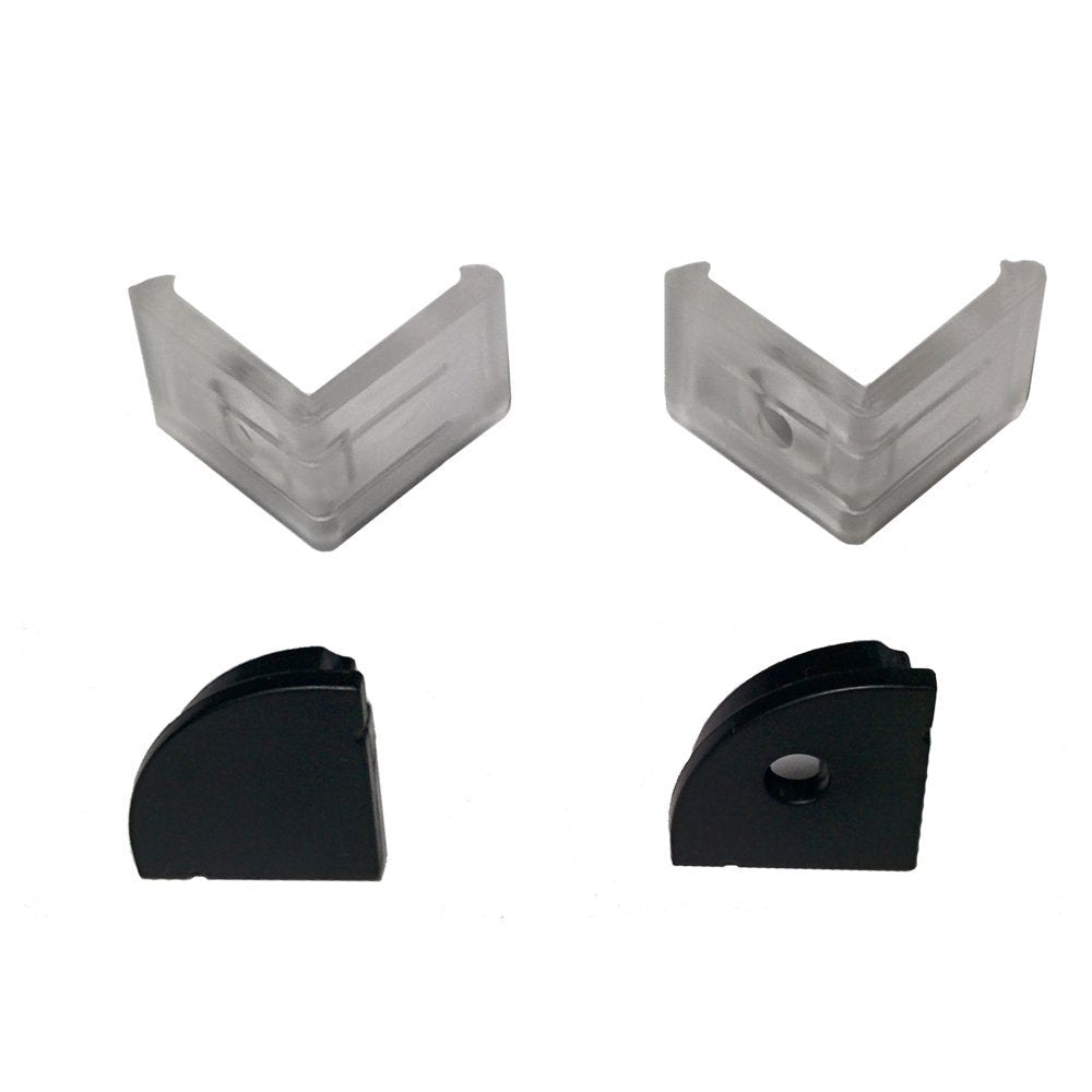 V Shape LED Channel V02-B – 12mm | Silver / Black | Milky White Cover | With Installation Accessories | – Standard Aluminum Profile – 1m / 2m / 3m | 50 / 100-Pack