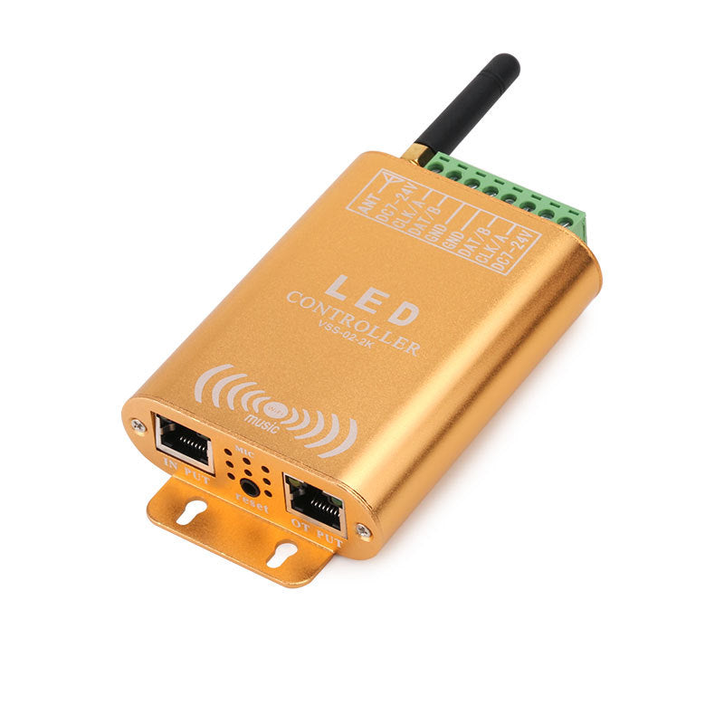 WiFi Music Pixel SPI LED Controller – DC7V-24V | APP + Sound Control | Aluminum Housing | For Addressable RGB/RGBW LED Strips