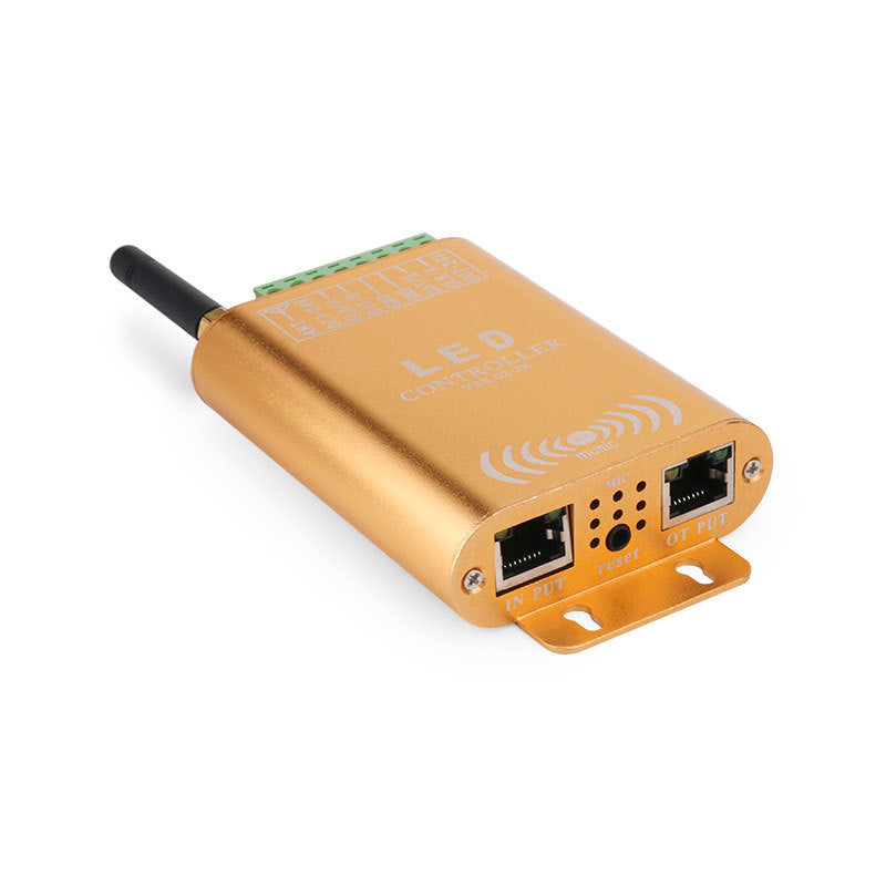 Contrôleur LED SPI Pixel Music Pixel Wi-Fi – DC7V-24V | Contrôle par application et par le son | Boîtier en aluminium | Pour bandes LED RGB/RGBW adressables