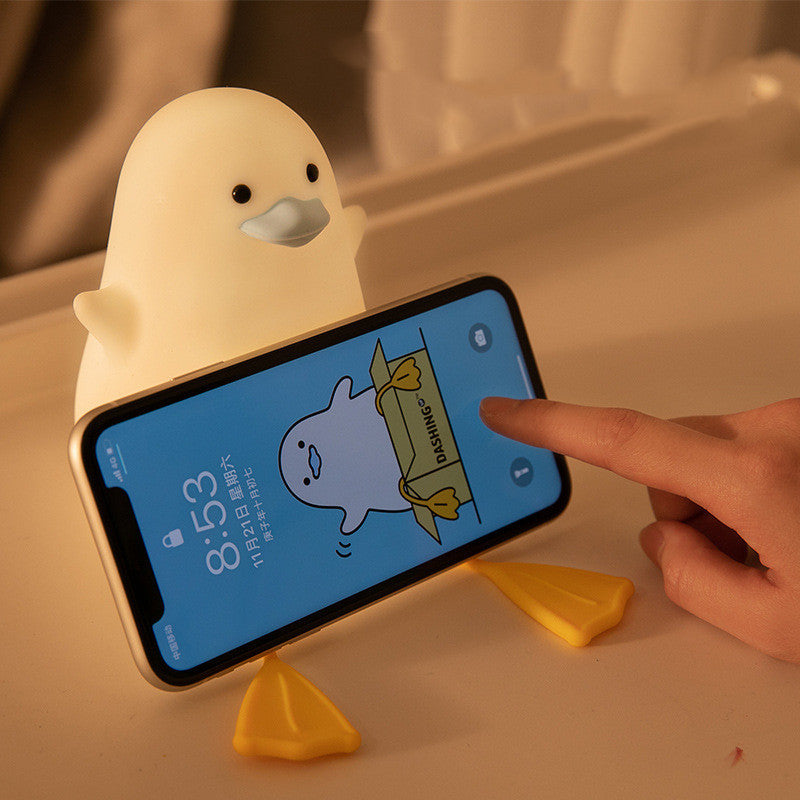 Lot de 2 lampes LED en forme de canard, rechargeables, avec minuterie, pour bébé fille et garçon